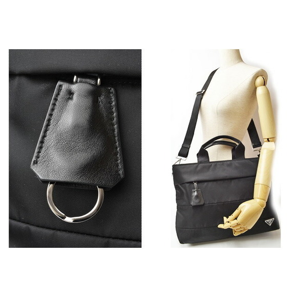 Prada Nero Tessuto Shoulder Bag 2Way Bag Tote - Picture 1 of 12